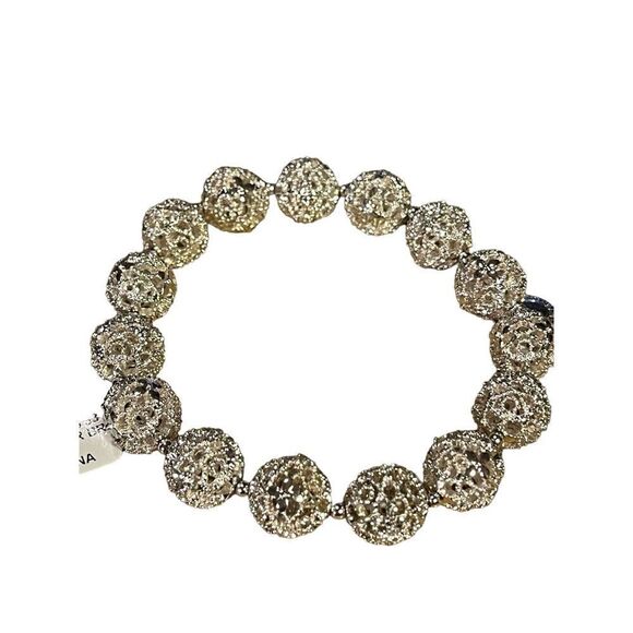 NWT Charter Club Silver-Tone Filigree Ball Stretch Bracelet - Picture 3 of 5